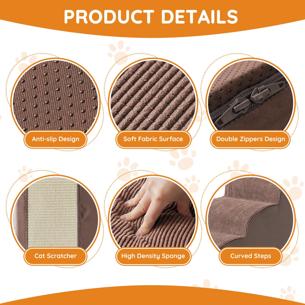 Ahpmeoa dog steps non-slip bottom provides stable footing on hardwood floors