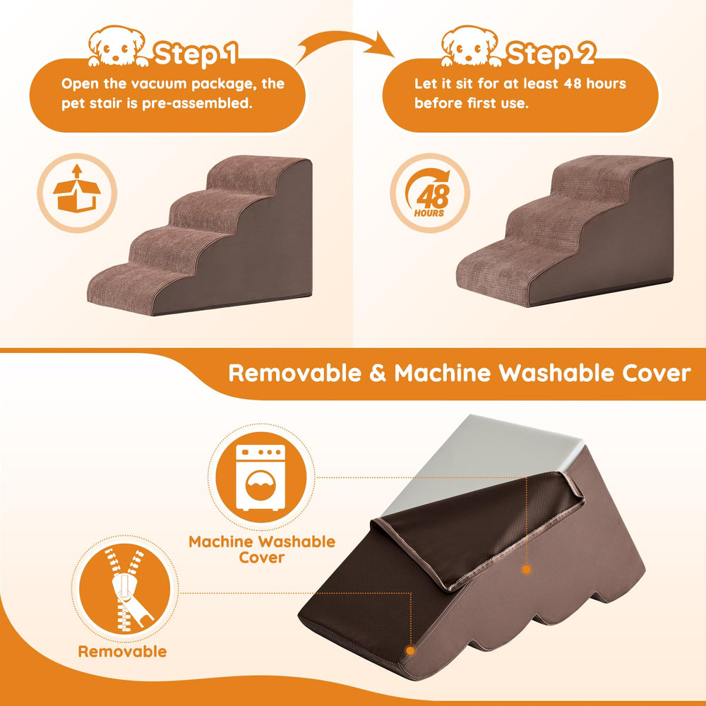 Ahpmeoa dog steps vacuum-packed design ships compactly for quick setup