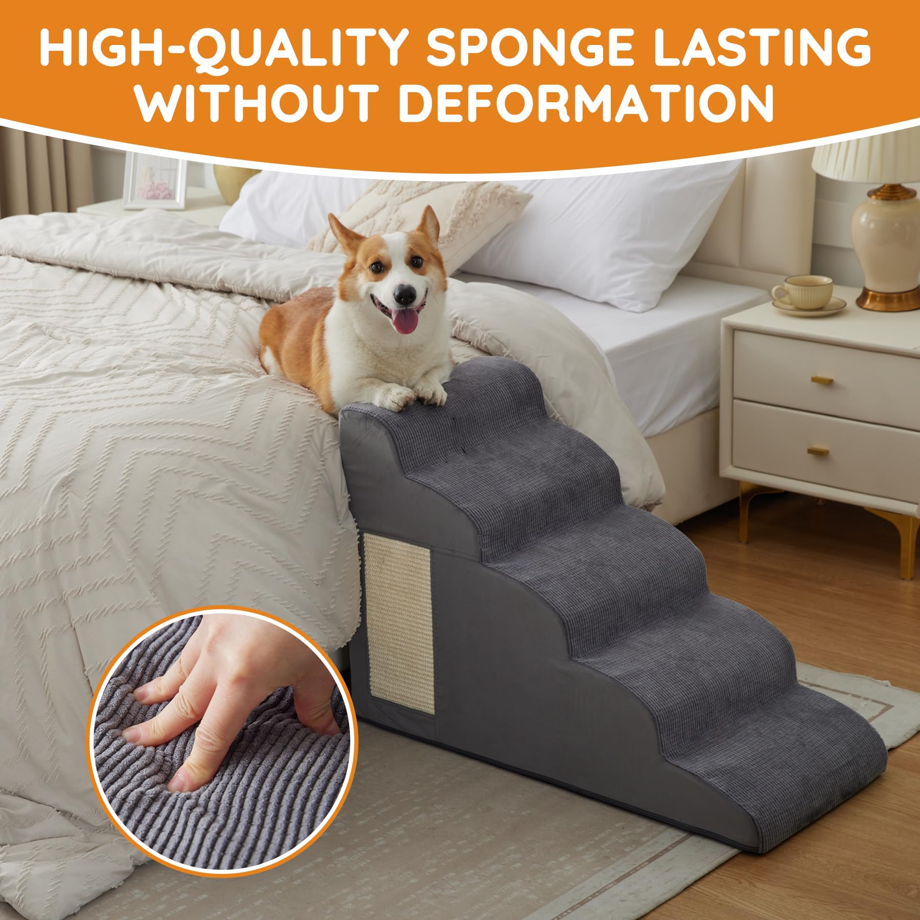 Ahpmeoa dog steps vacuum-packed image; rebound to stable setup after unpacking
