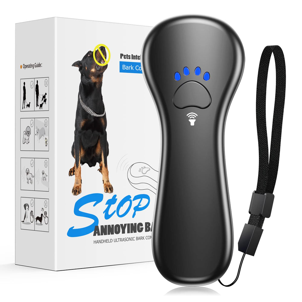 Ahwhg new anti barking device front view shows discreet, pocket-friendly training aid for calmer walks.