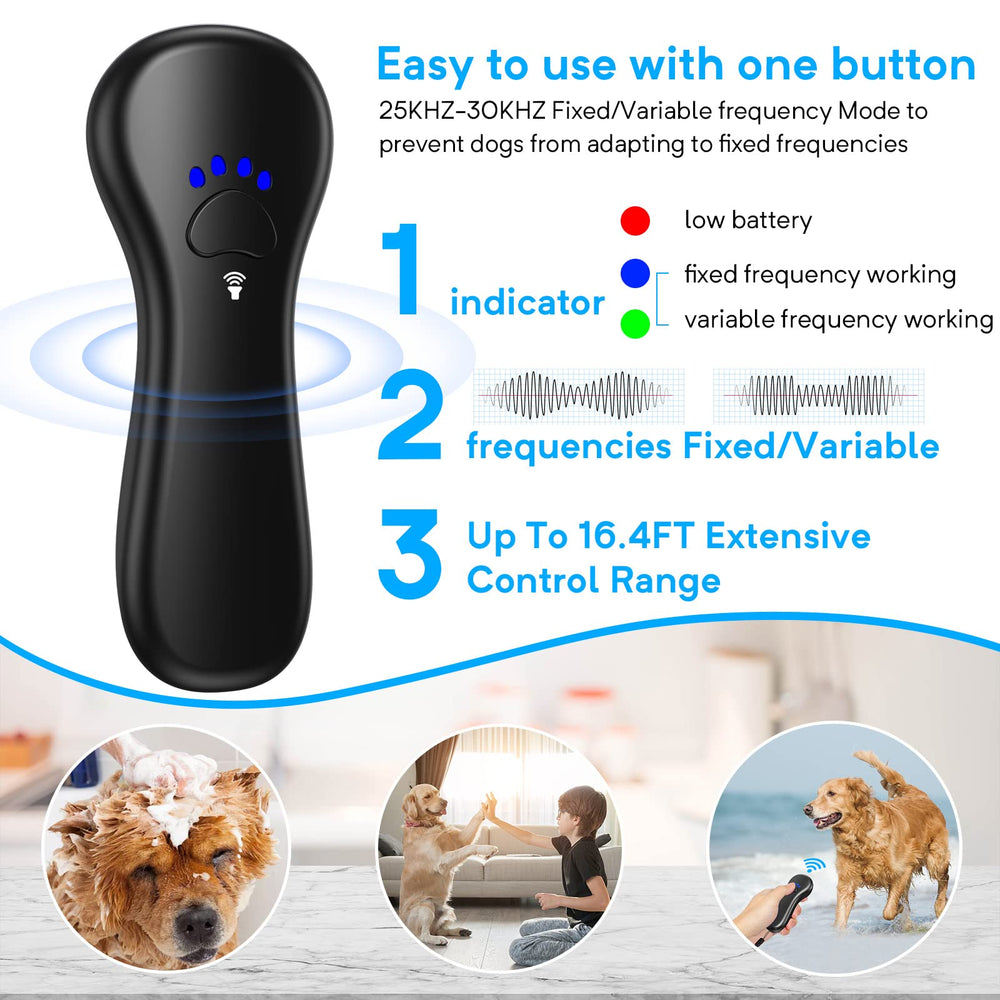 Ahwhg anti-barking device wrist strap image highlights portable deterrent for outdoor activities.