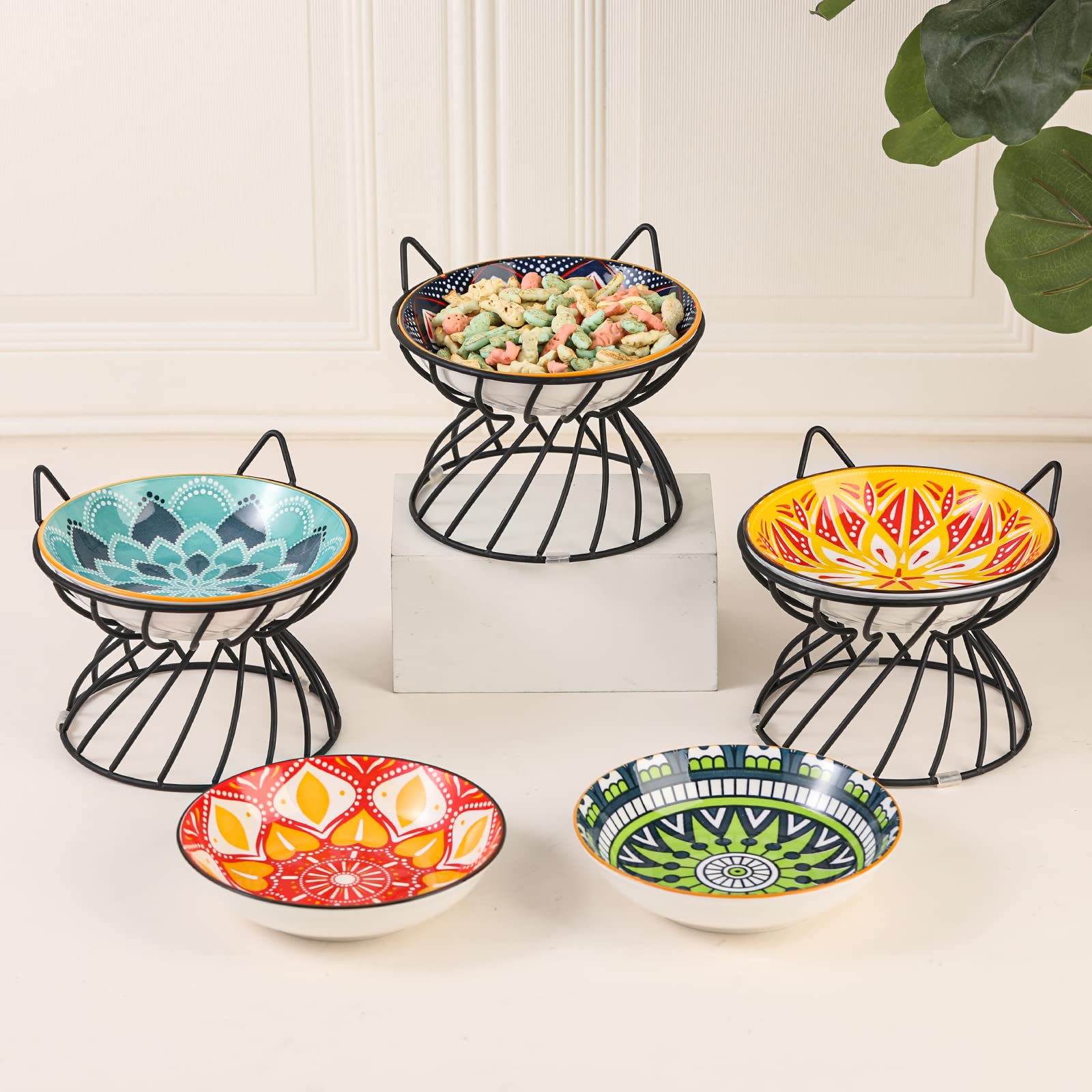 AHX metal stand with ceramic bowl, easy wipe-down maintenance.