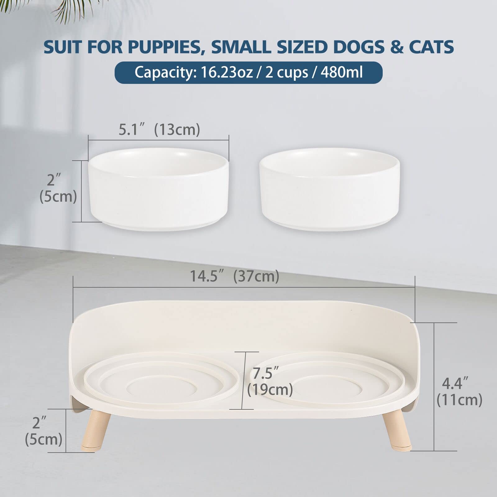 AHX ceramic water bowl 480 ml keeps hydration easy