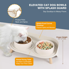 AHX elevated ceramic bowls with splash guard reduce meal time spills