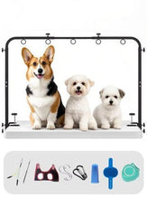 AI CRAFTS dog grooming arm with hammock provides stable positioning for efficient grooming sessions.
