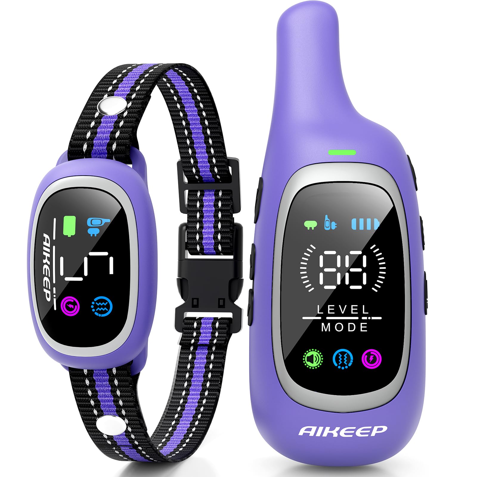 AIKEEP 2-in-1 dog collar with multiple modes for versatile training and bark control.