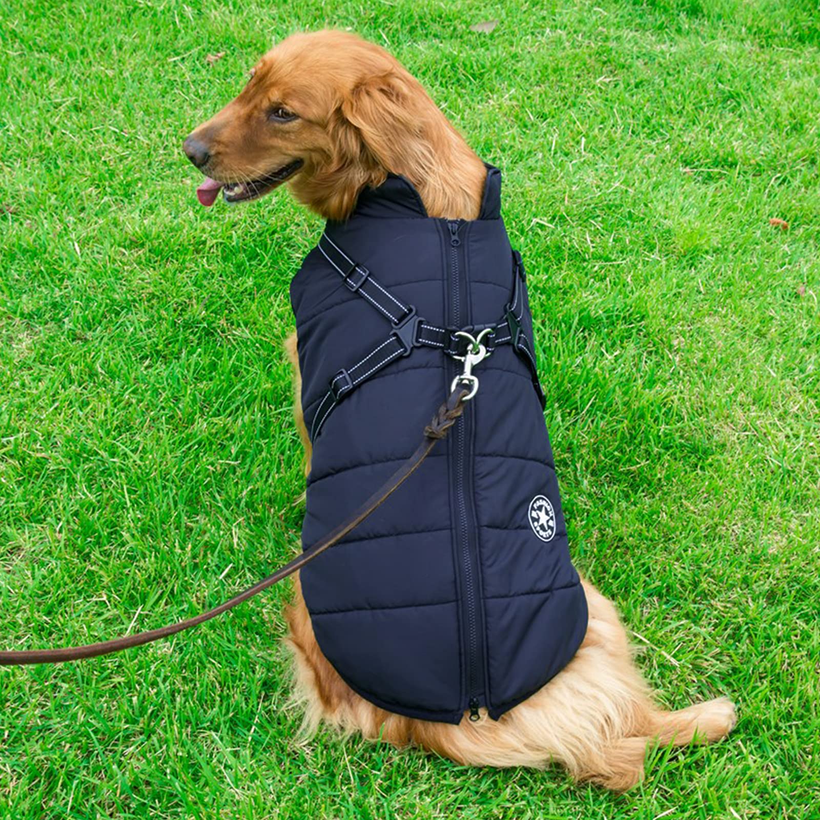 Aiboria dog jacket reflective strips for enhanced night visibility during walks