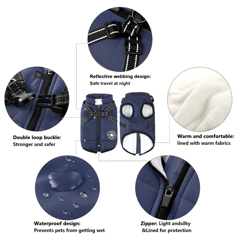 Aiboria dog jacket waterproof material keeps rain and snow from soaking your pup