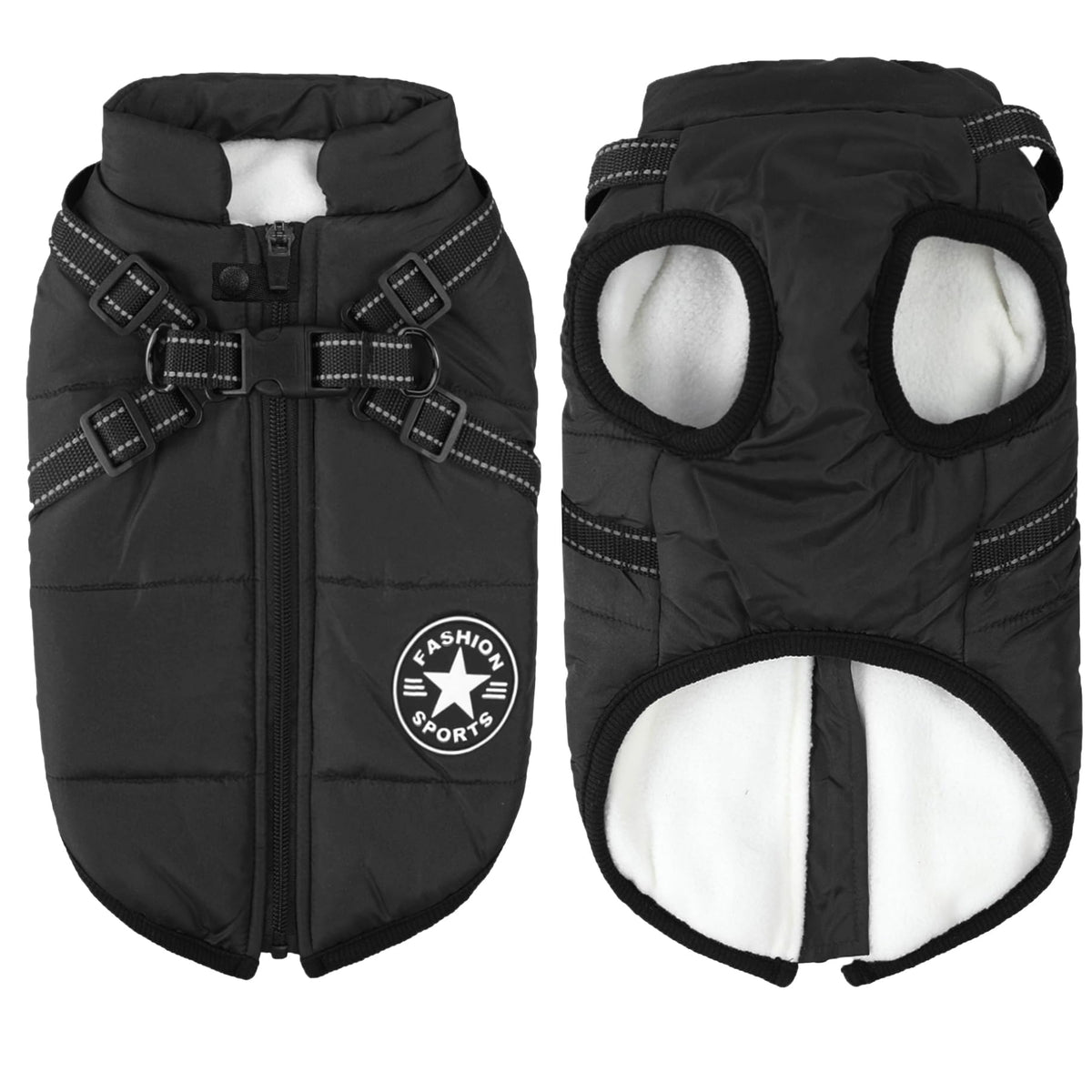 Aiboria winter dog coat waterproof jacket keeps pups dry during rain and snow.