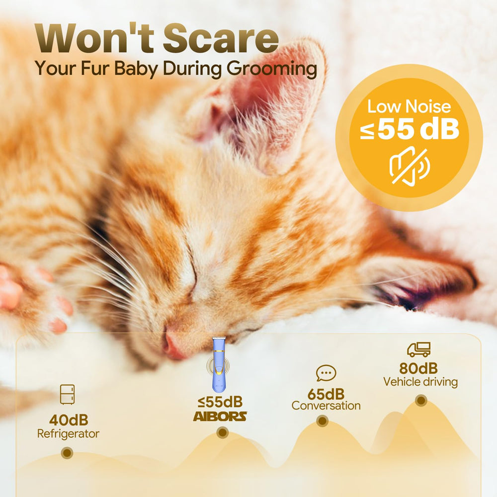 AIBORS IPX7 waterproof design enables easy cleaning after grooming.