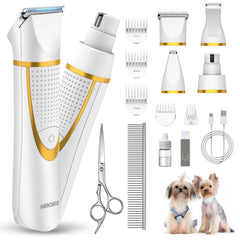 AIBORS small dog grooming kit cordless setup enables convenient home grooming.