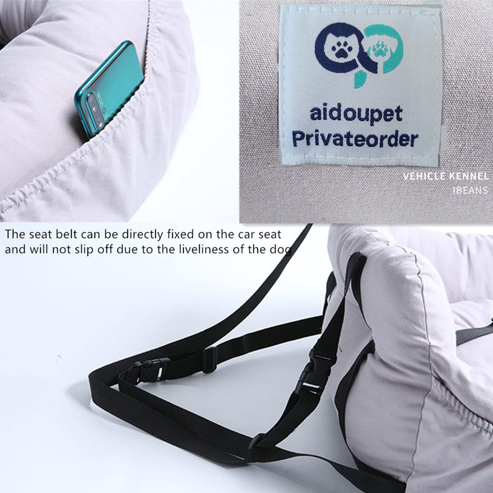AidouPet car seat with storage pocket for essentials on the go