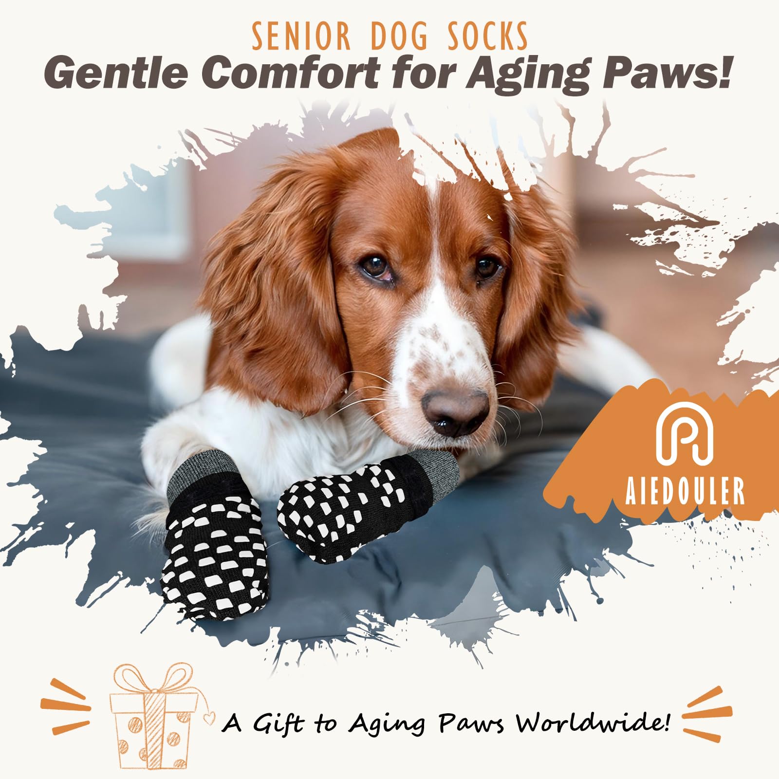 AIEDOULER calcetines ideales para perros mayores, mejor estabilidad al caminar.