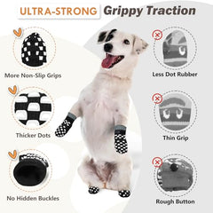 AIEDOULER dog socks with double-sided grips deliver durable anti-slip traction.