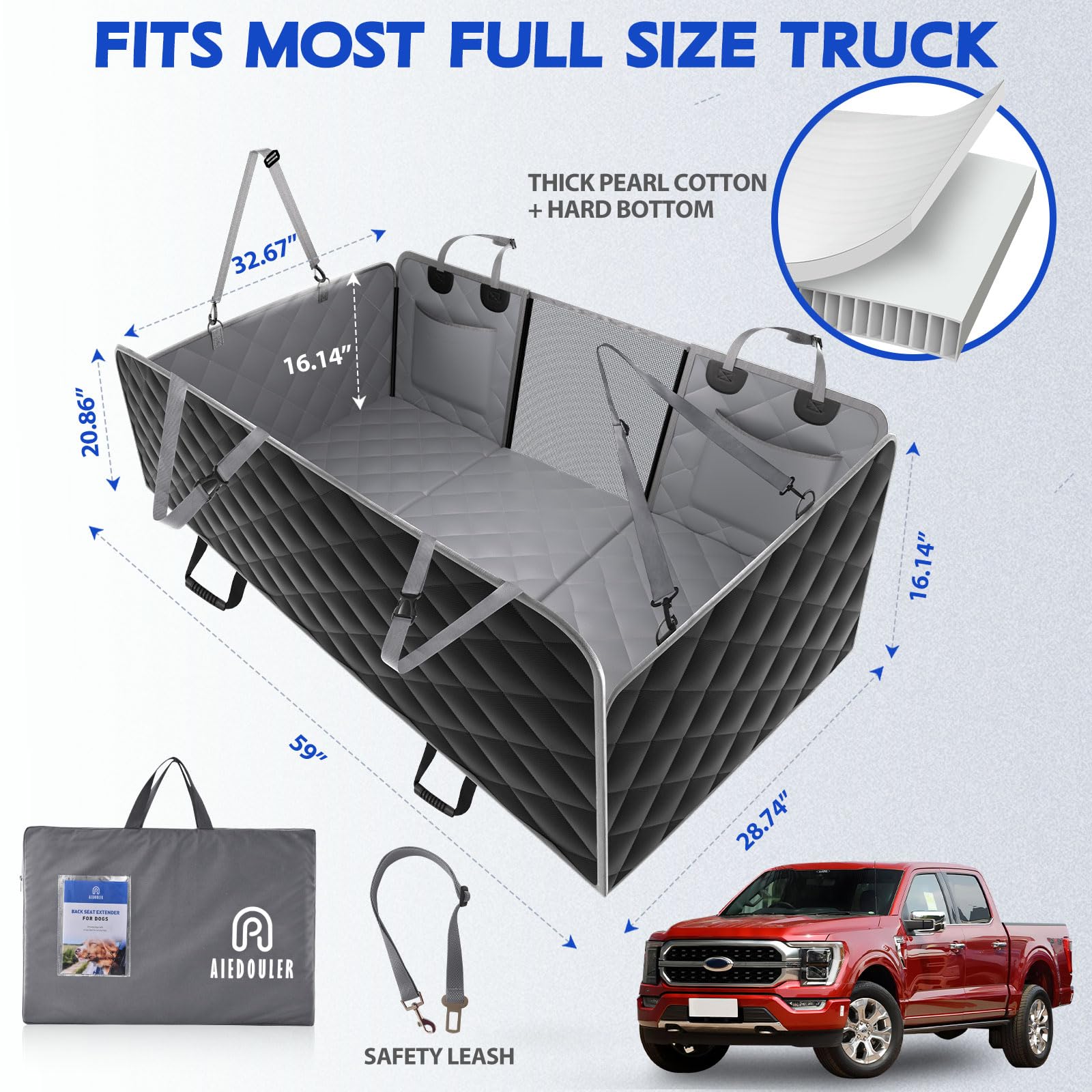 AIEDOULER three-panel bottom provides a stable, even surface for dogs