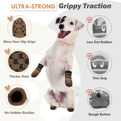 Aiedoul double-side-grip dog socks ready for interchangeable use.