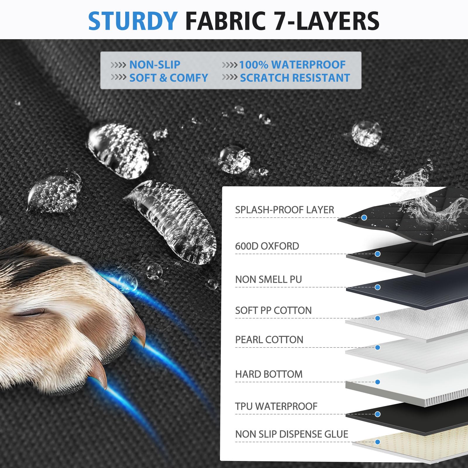 AIEDOULER 400lbs capacity graphic highlights strong loading support for larger dogs.