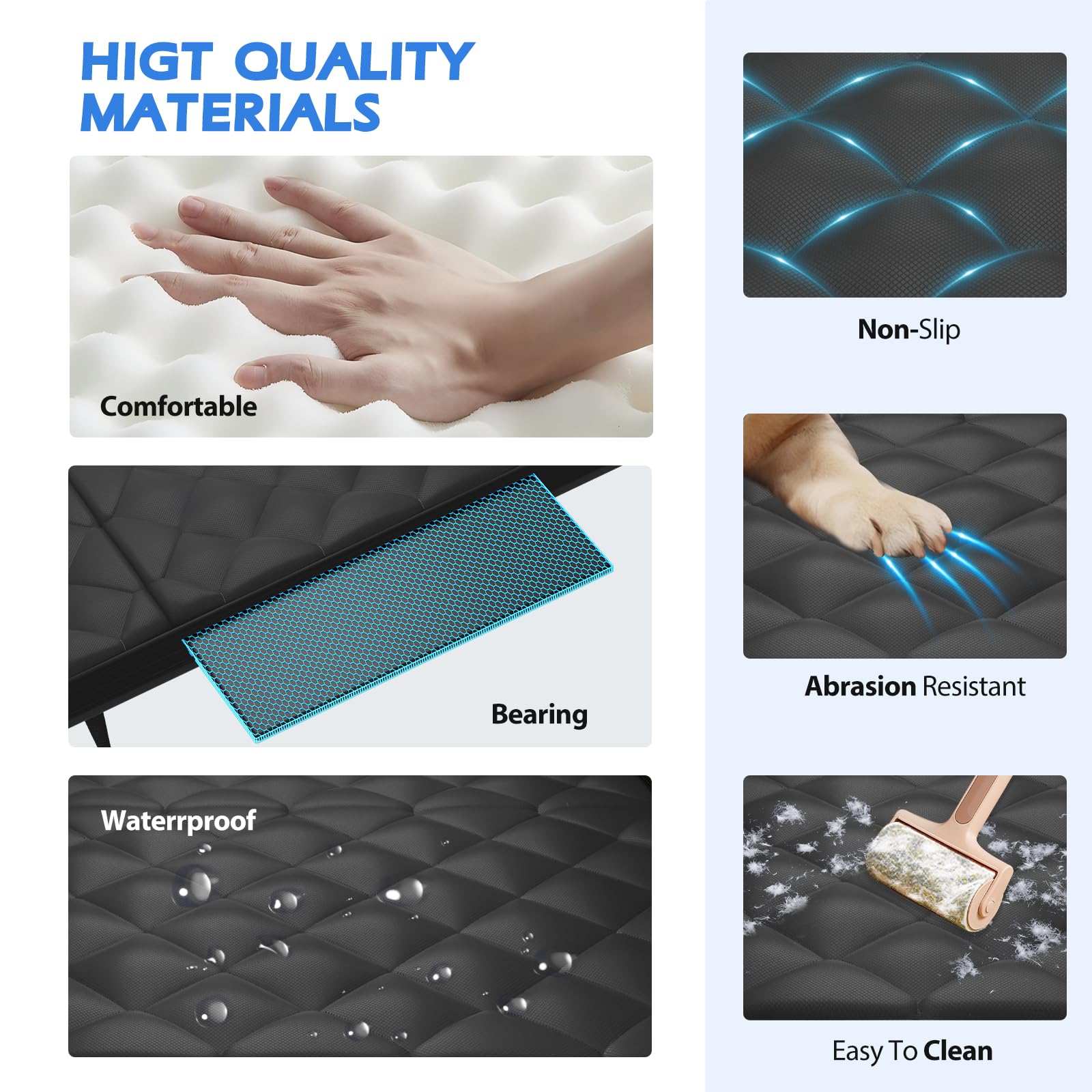 AIEDOULER fit guide shows how to tighten headrest straps for secure setup.