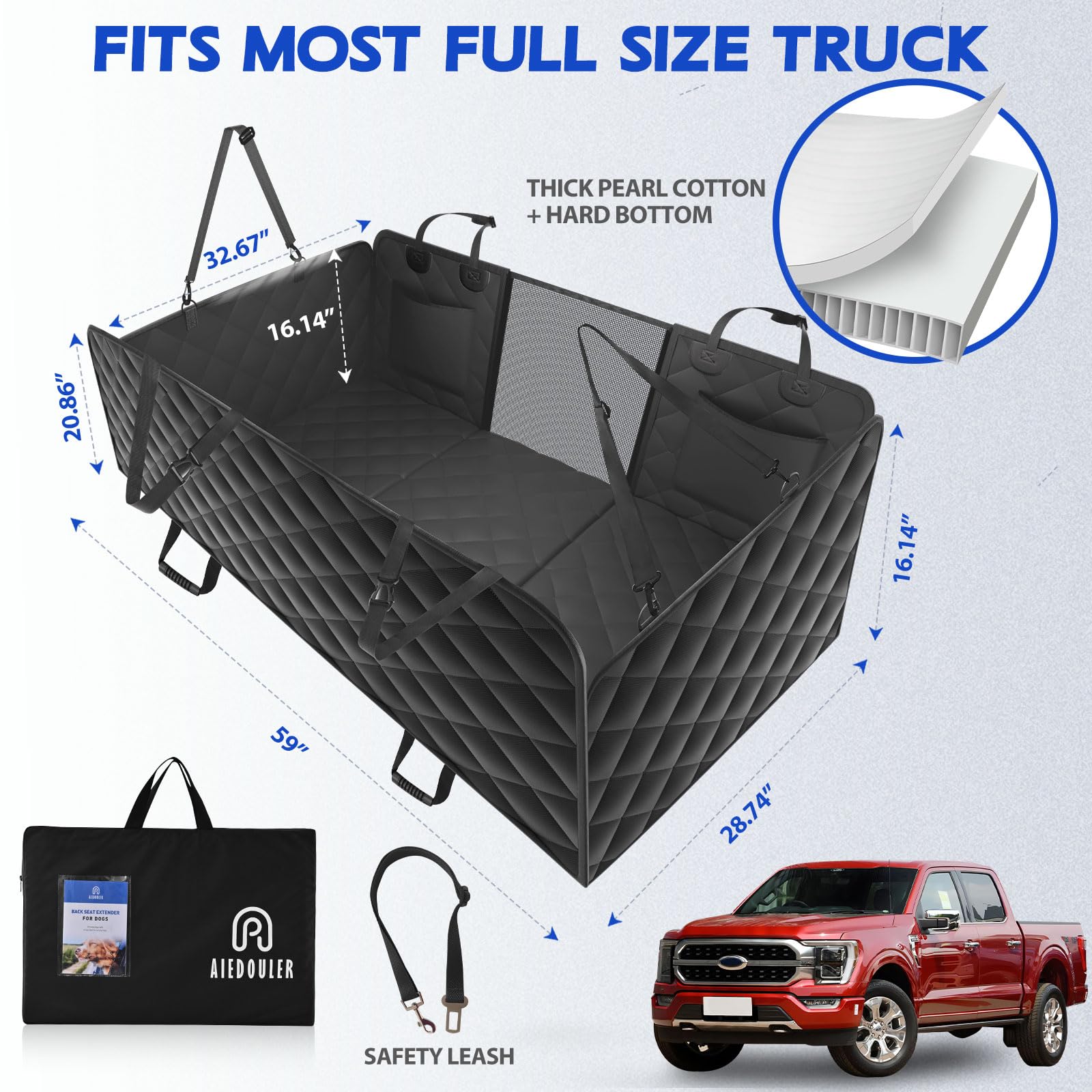 AIEDOULER waterproof-scratch-proof-dog-seat-cover protects seats from spills and claws.