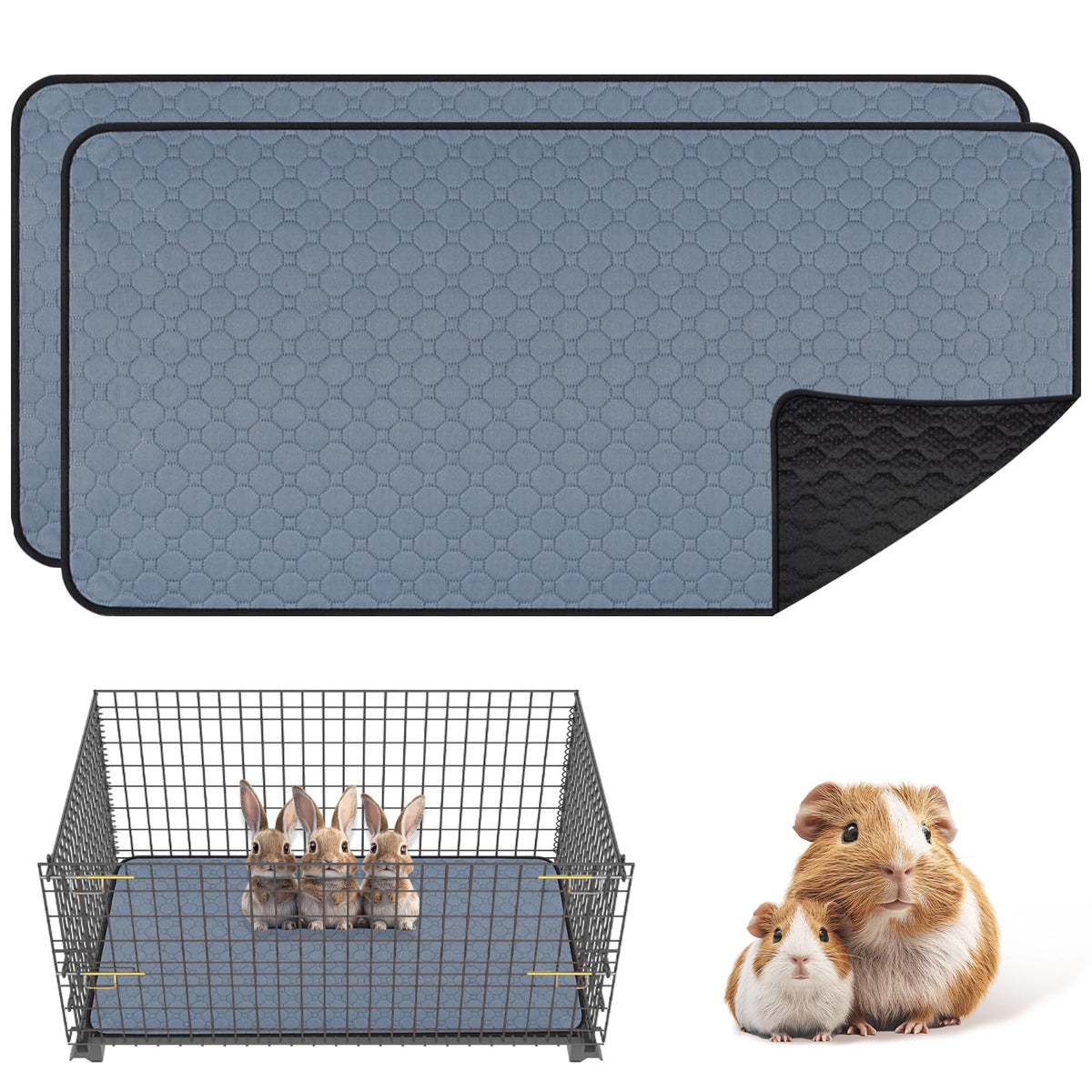Aifong guinea pig pee pad 24x48, top view, roomy comfortable space for small pets.