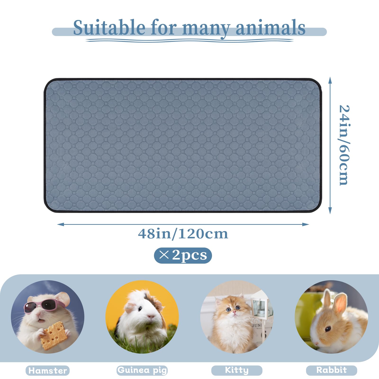 Aifong guinea pig pee pad, absorbent layer close-up highlighting moisture locking performance.