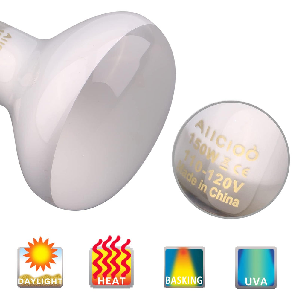 Aiicioo Basking Bulb in an E26 socket enables easy installation.