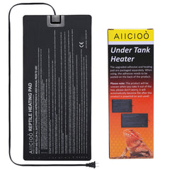 Aiicioo Reptile Heating Pad under-tank setup provides steady warmth for terrariums.