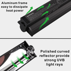 Aiicioo T5 UVB kit aluminum frame for durable, easy mount in terrariums