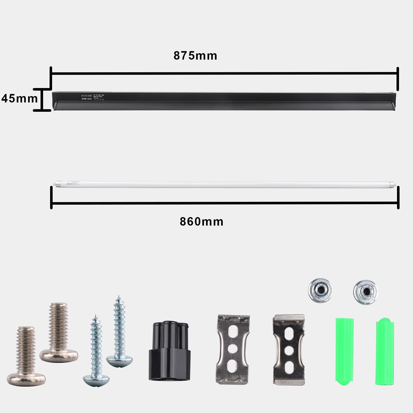 Aiicioo T5 UVB kit removable power cable with on/off switch for easy use