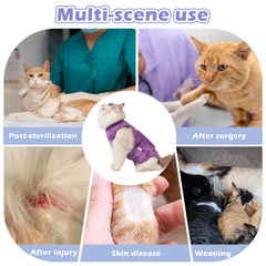 Aiieim 2-pack cat recovery suit two-pieces enables rotation during cleaning