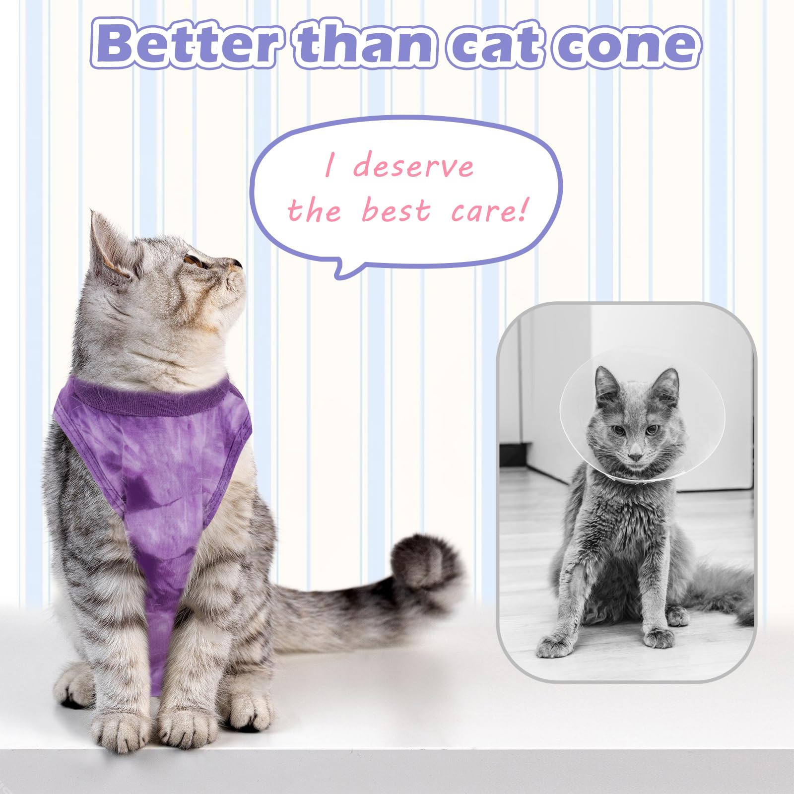 Aiieim cat recovery suit back opening enables easy bathroom breaks