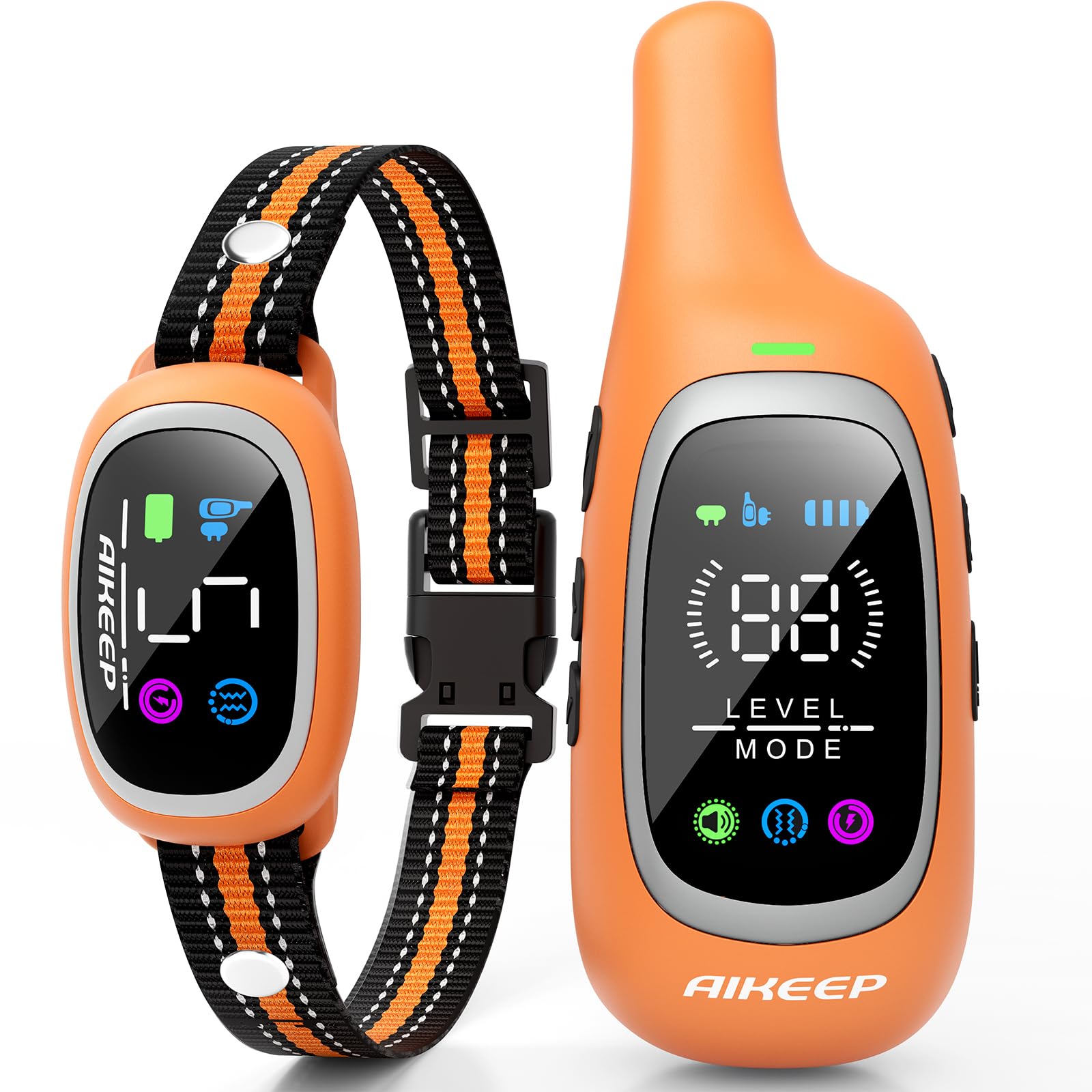 AIKEEP 2-in-1 dog collar front view showing long-range training capability