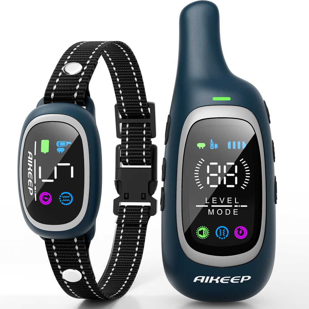 AIKEEP 2-in-1 dog collar remote setup highlights long-range training up to 3300 feet.