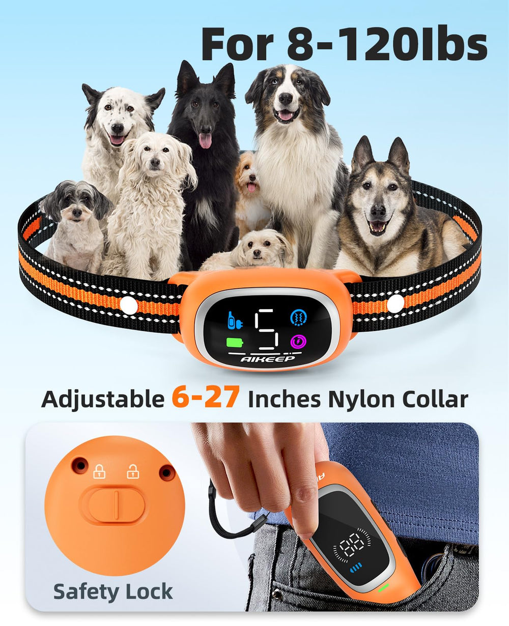 AIKEEP adjustable nylon collar 6-27 inches for a comfortable fit
