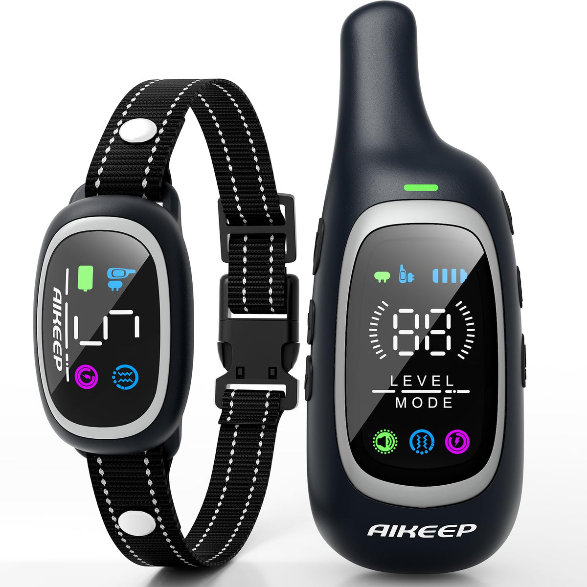 AIKEEP dog collar remote setup enables quick pairing for training.