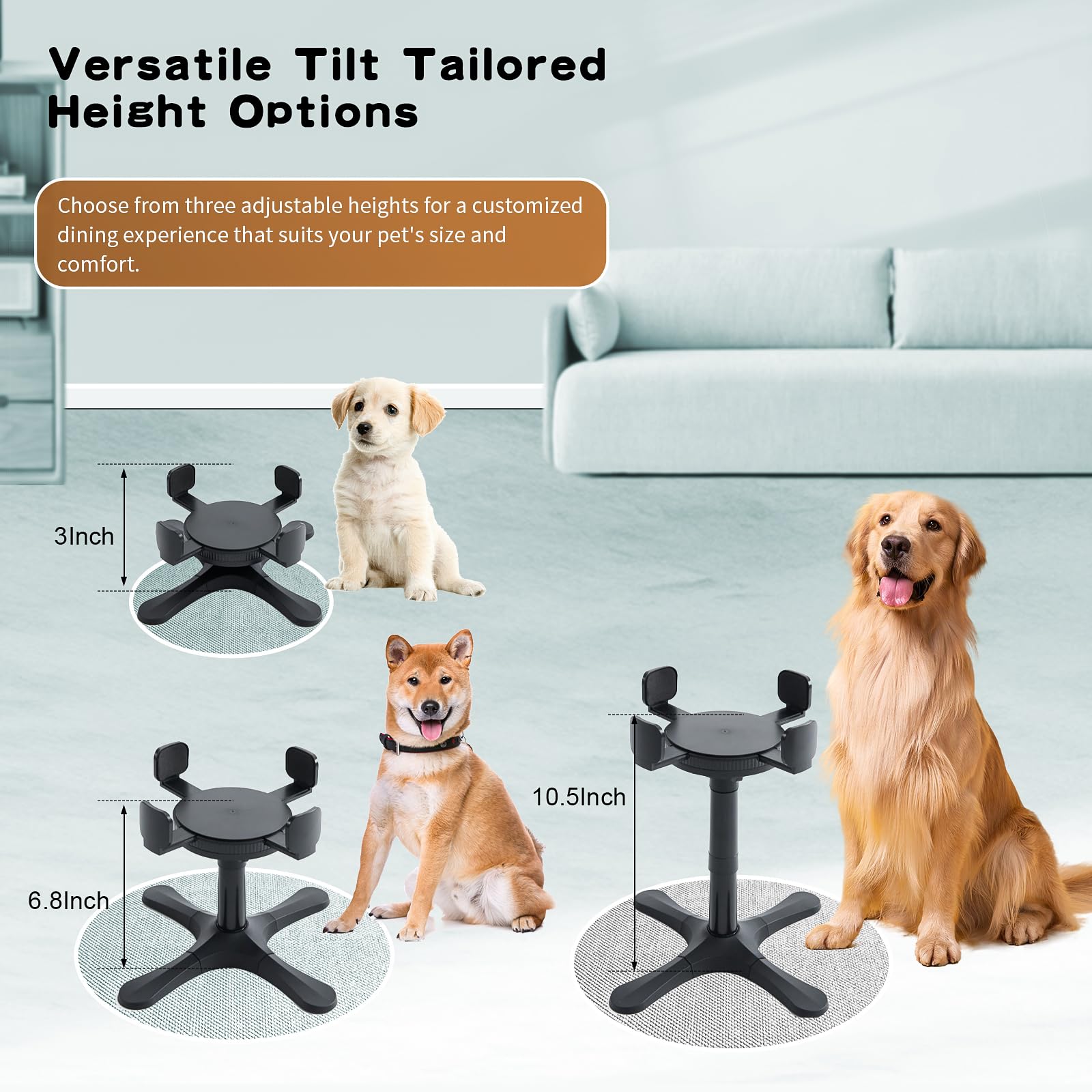Aileway elevated dog bowl stand demonstrates easy-assembly for quick setup.
