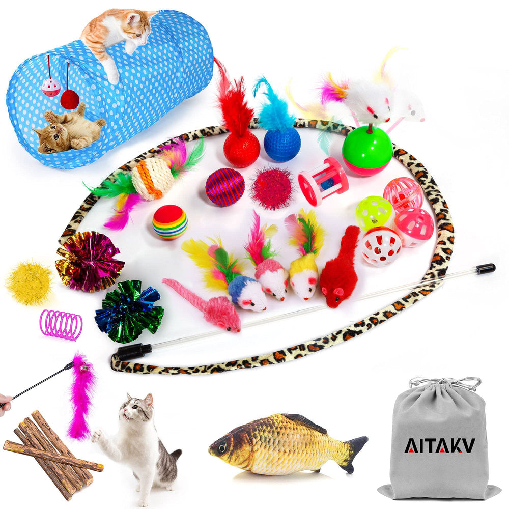 AILUKI 2-way tunnel cat toy for interactive play and exploration.