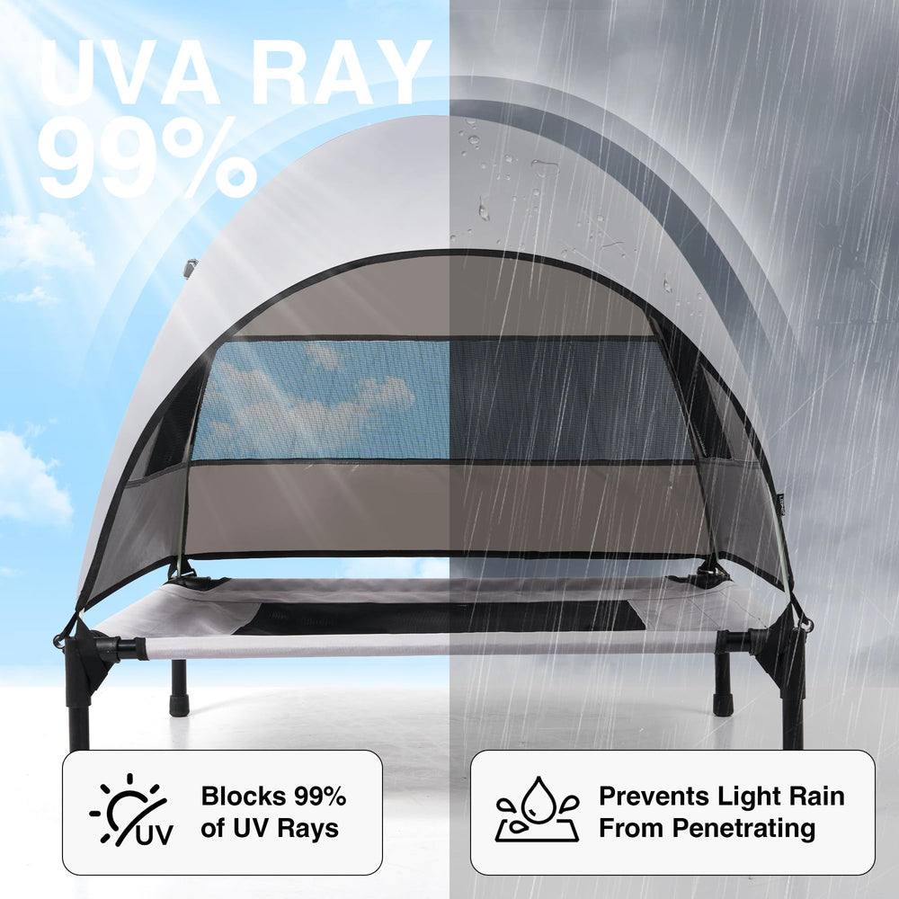 Aimease off-ground cot with breathable base keeps pets cool outdoors