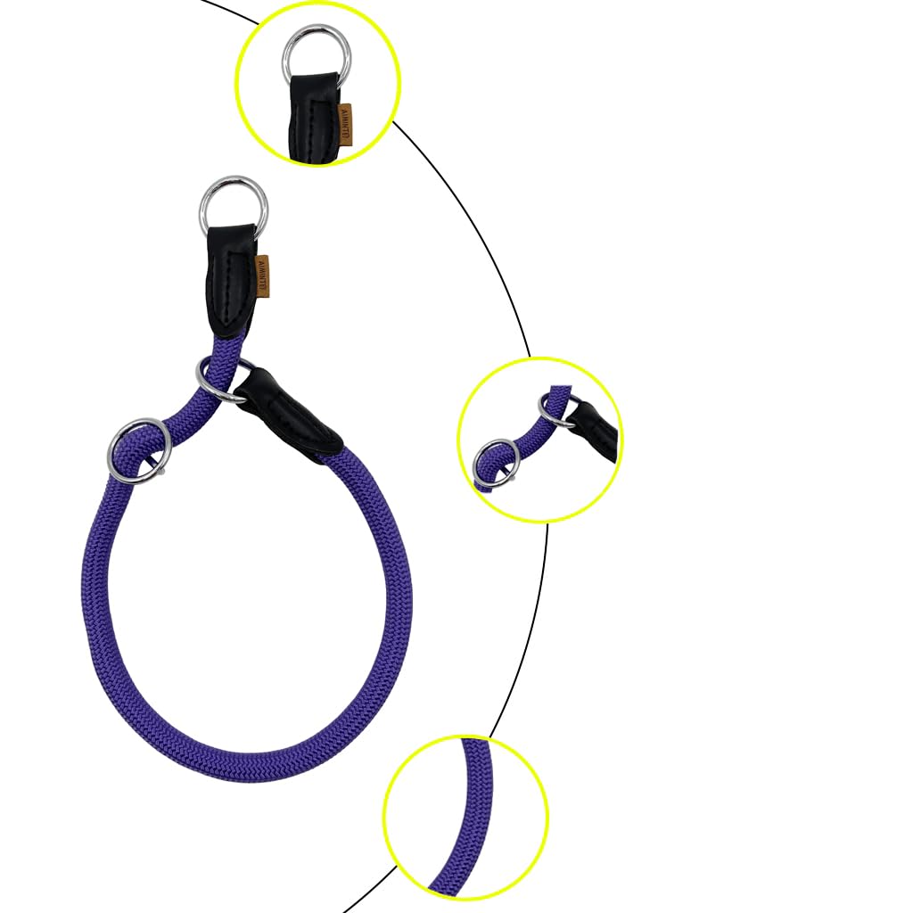 Aiminto martingale collar closeup of the slidable stop ring enabling secure fit