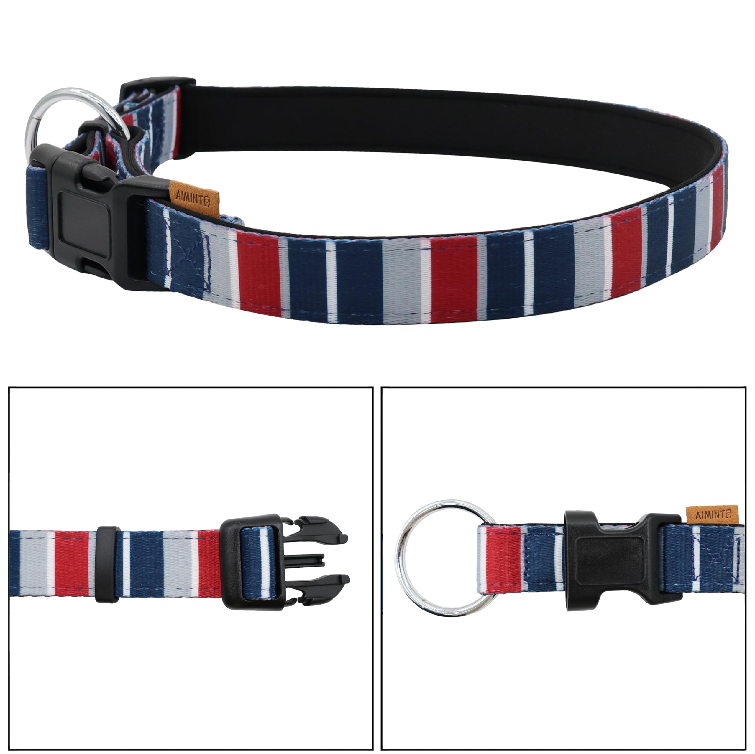 Aiminto adjustable-strap dog collar fits all breeds for versatile everyday wear.