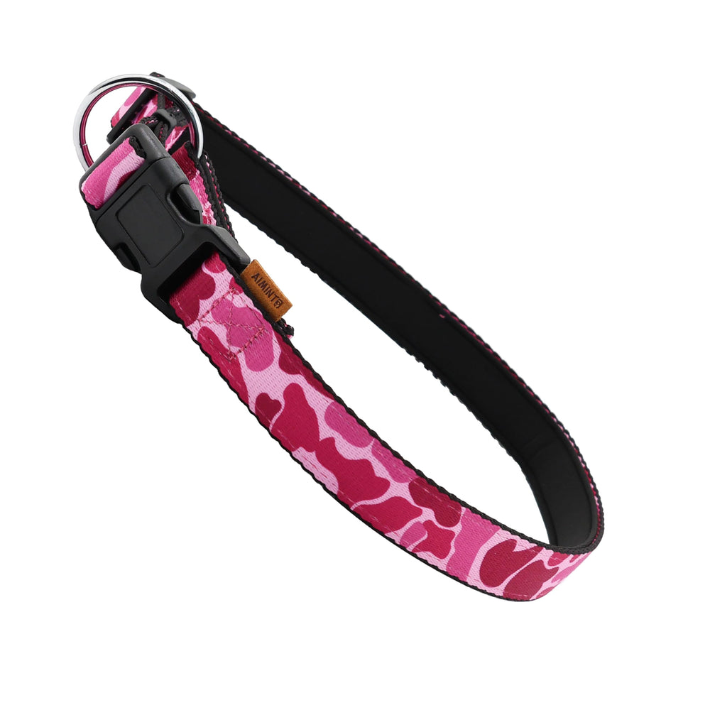 Aiminto dog collar floral pattern for stylish daily walks.