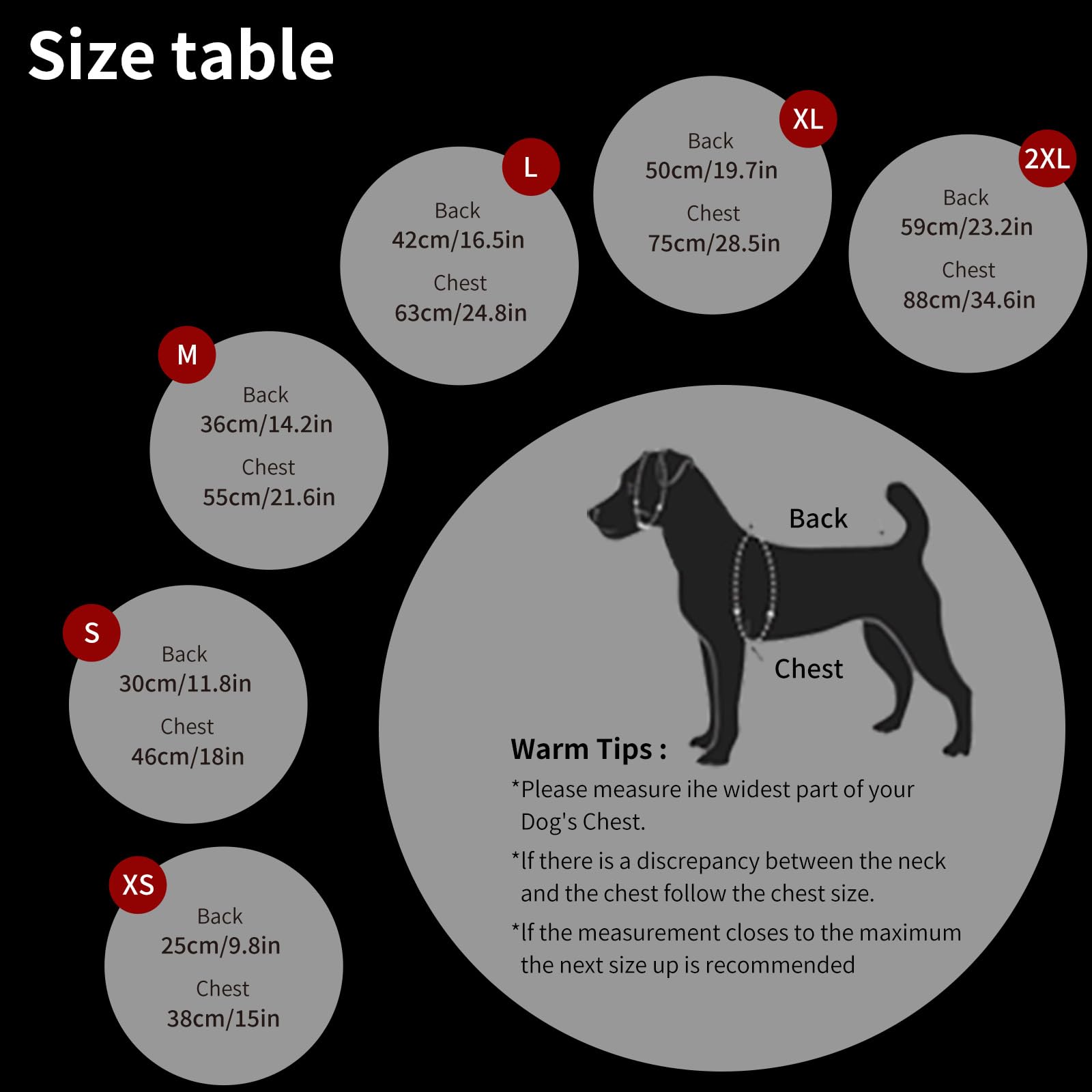 AIMYDOG Warm Dog Winter Coat back strap harness layout for secure adjustment.