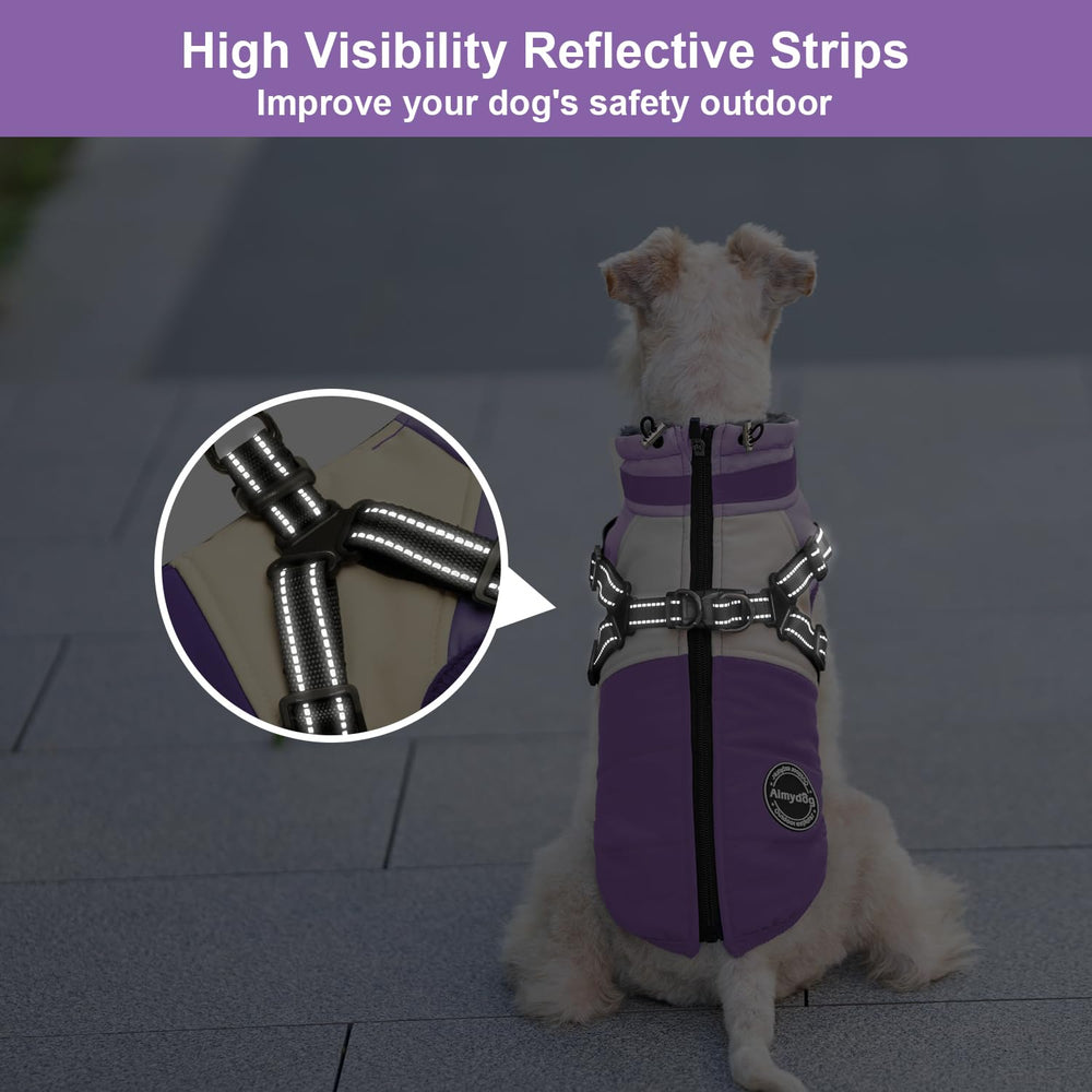 Aimydog Winter Coat fleece lining closeup highlights warm comfort