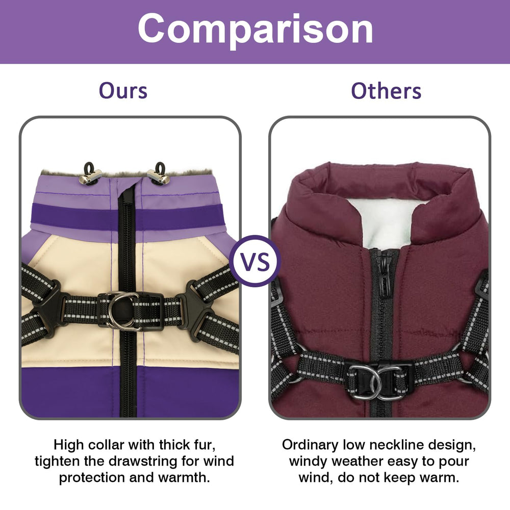 Aimydog Winter Coat reflective strips at night improve visibility