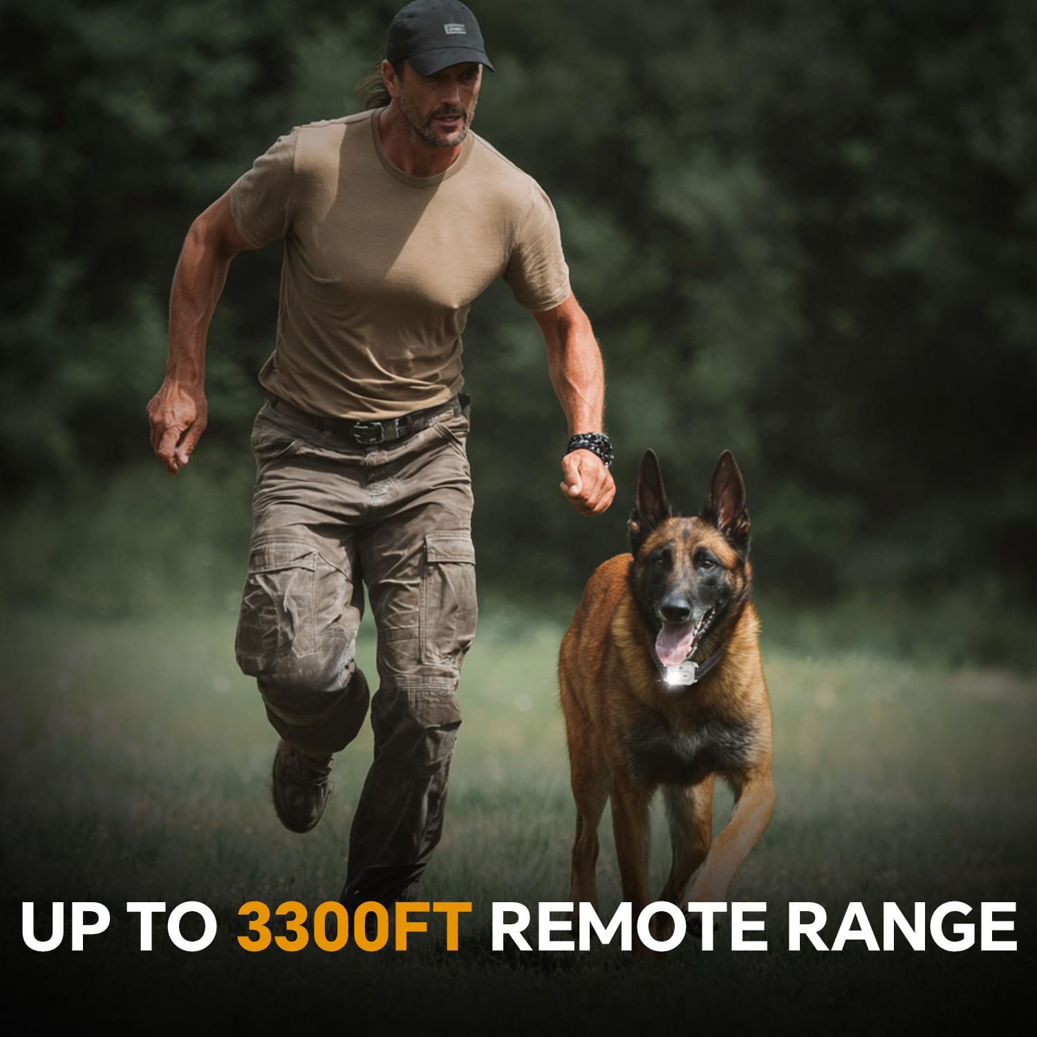 AINSYLI dual-channel collar highlights safety lock to prevent accidental shocks