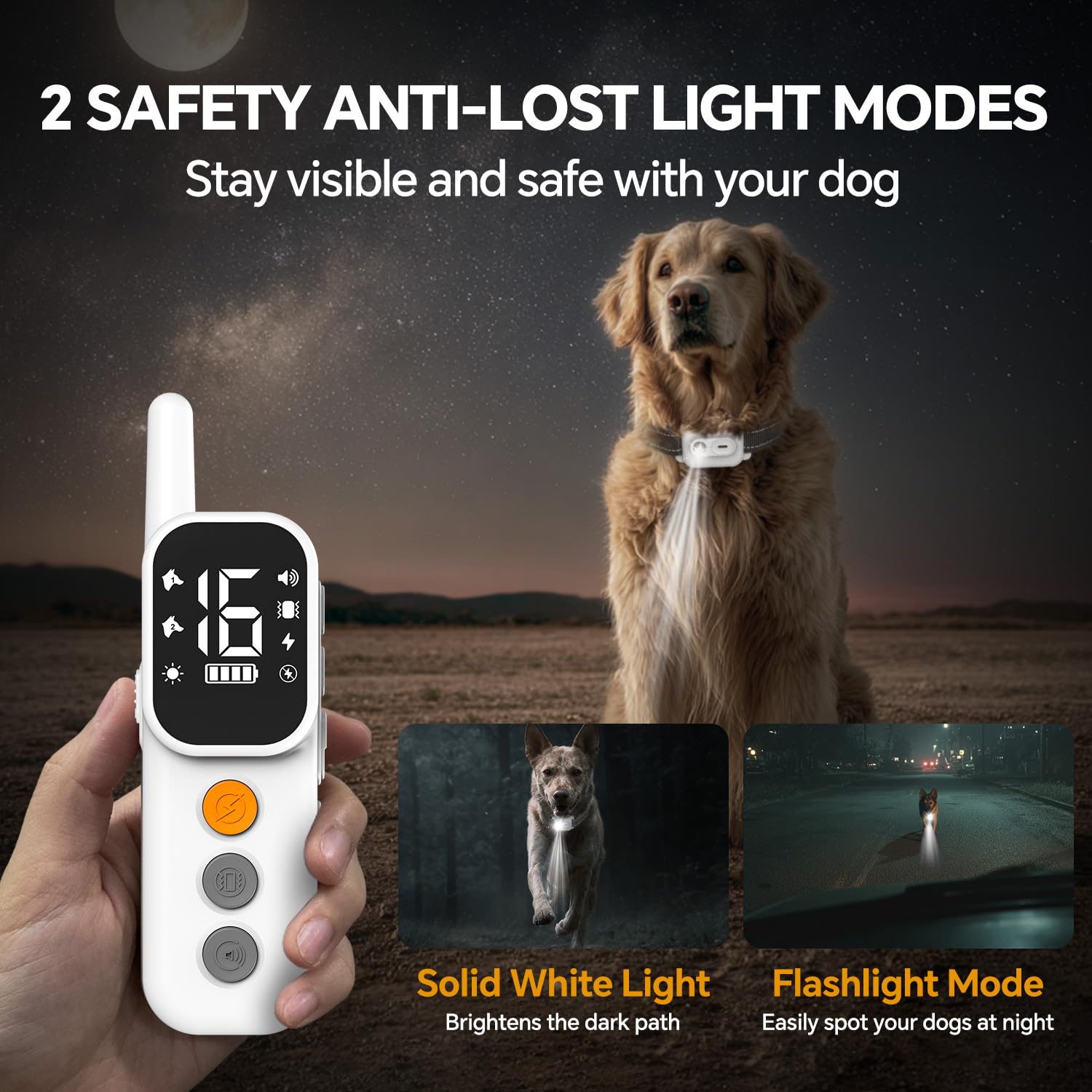 AINSYLI training modes offer beep, vibration, safe shock, and LED light options