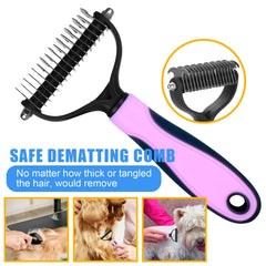 Aiolpy dematting comb stainless steel blades for finishing and detangling.