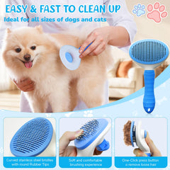 Aiolpy dematting rake eases mats and loose fur on long-haired pets.