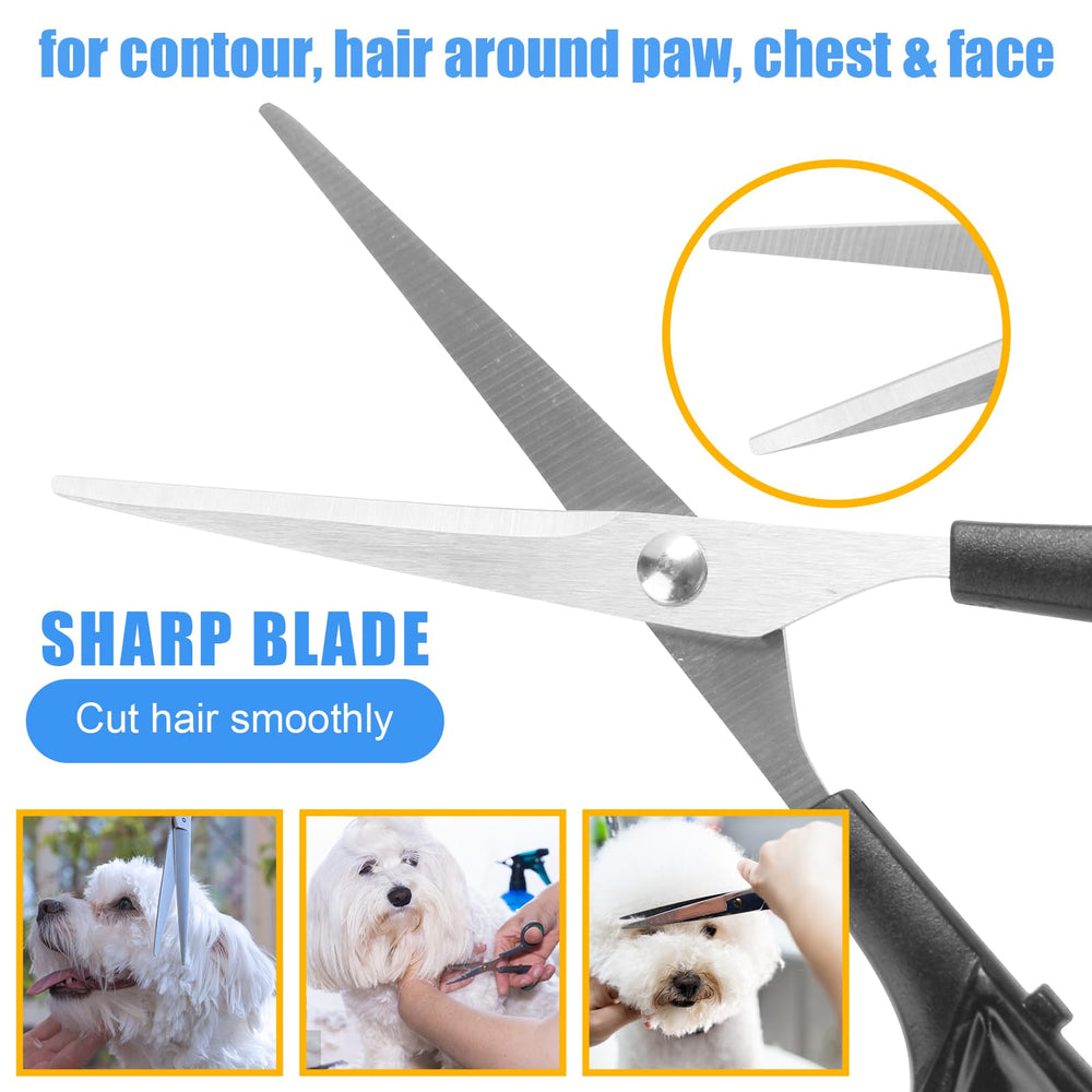 Aiolpy Pet Grooming Kit steel comb reaching tight areas to remove loose hairs