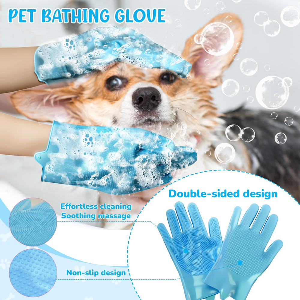 Aiolpy washing gloves provide massage during bath time.